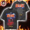 ACDC PWR Up Europe 2025 Tour Angus and Brian Photo With Tour Dates Black And White Washed T-Shirt