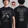ACDC PWR Up Europe 2025 Tour Angus Gibson Electric Guitar Two Sided T-Shirt