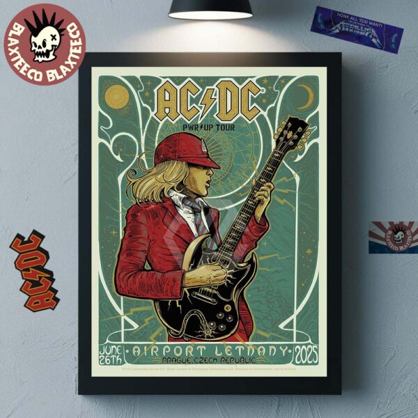 ACDC PWR Up Europe 2025 Tour In Prague Czech Republic At Letnany Airport On June 26 2025 Home Decor Poster Canvas