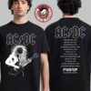 ACDC PWR Up Europe 2025 Tour Merch Hells Bells Lightning With Tour Dates T-Shirt