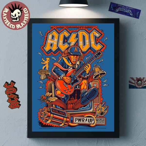 ACDC PWR Up Tour 2025 Berlin Germany Poster Live At The Olympiastadion On June 30 2025 Home Decor Poster Canvas