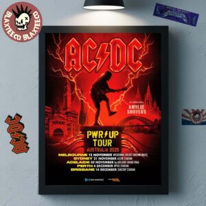 ACDC PWR Up Tour Australia 2025 Dates List Home Decor Poster Canvas