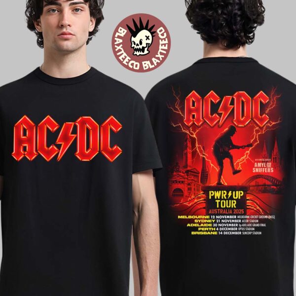 ACDC PWR Up Tour Australia 2025 Dates List Two Sided T-Shirt
