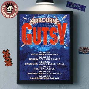 Airbourne Gutsy Germany Tour 2026 Schedule Tour Dates Home Decor Poster Canvas