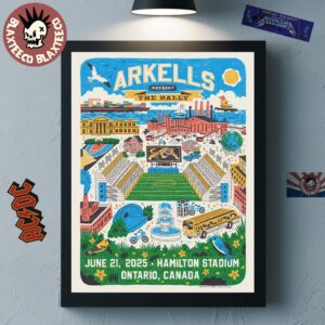 Arkells Present The Rally Poster For Show In Ontario Canada 2025 At Hamilton Stadium On June 21 2025 Home Decor Poster Canvas