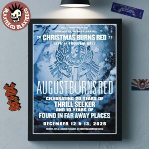 August Burns Red 2025 Christmas Burn Red Live At Freedom Hall In Lancaster Pennsylvania On December 12 13 2025 Home Decor Poster Canvas