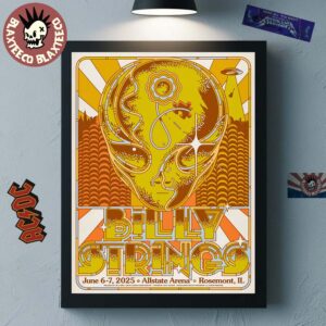 Billy Strings Rosemont Illinois 2025 Concert Poster At Allstate Arena On June 6 And 7 2025 Home Decor Poster Canvas
