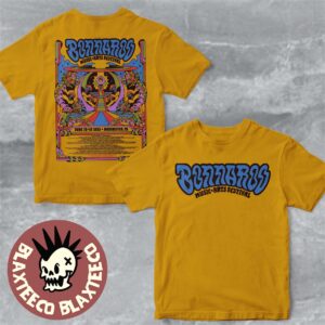 Bonnaroo Music And Arts Festival 2025 In Manchester Tennessee On June 12-15 2025 Commemorative Posters Full Lineup Two Sided T-Shirt