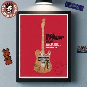 Bruce Springsteen And E Street Band Liverpool UK 2025 Poster At Anfield Stadium On June 4 2025 On Tour Home Decor Poster Canvas