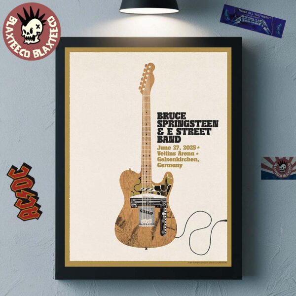 Bruce Springsteen and E Street Band Gelsenkirchen Germany 2025 Tour Poster At Veltins Arena On June 27 2025 Home Decor Poster Canvas