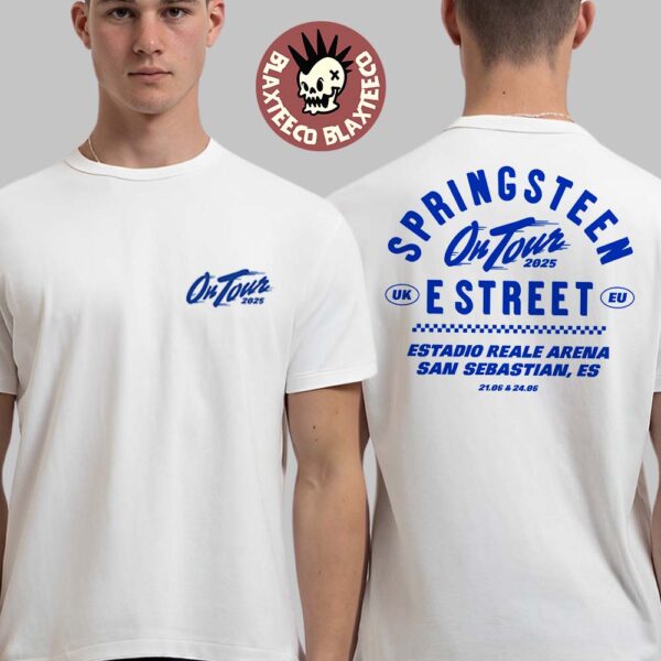 Bruce Springsteen and E Street Band San Sebastian Spain 2025 Tour Tee At Estadio Reale Arena On June 21 2025 Two Sided T-Shirt