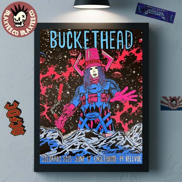 Buckethead Colorado 2025 Gig Poster At 14 Bellvue Englewood On June 13 2025 Galactus Inspired Art Home Decor Poster Canvas