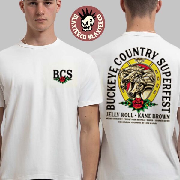 Buckeye Country Superfest 2025 Merch Tee Horses And Roses Two Sided Unisex T-Shirt