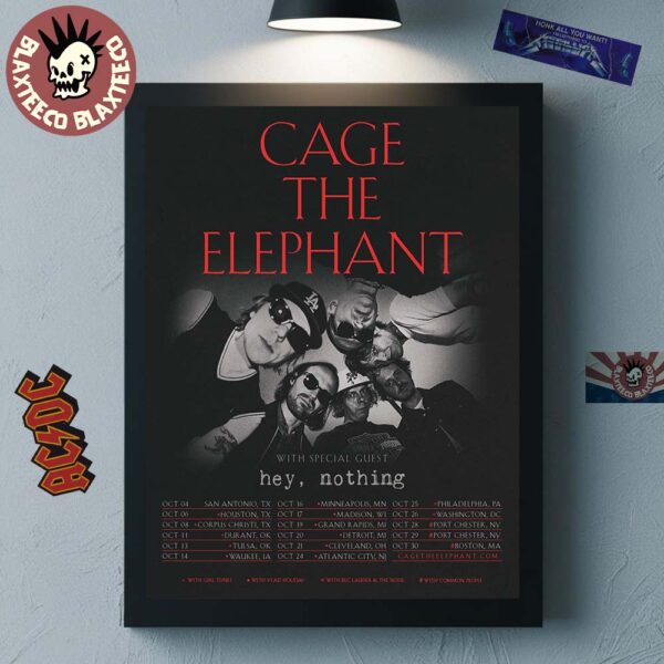 Cage The Elephant North American Tour 2025 Schedule Dates Home Decor Poster Canvas
