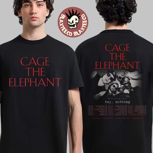 Cage The Elephant North American Tour 2025 Schedule Dates Two Sided Unisex T-Shirt