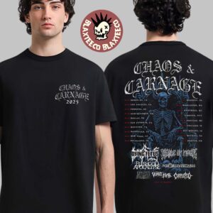 Chaos And Carnage 2025 Tour Merch Blue Skull King Two Sided T-Shirt
