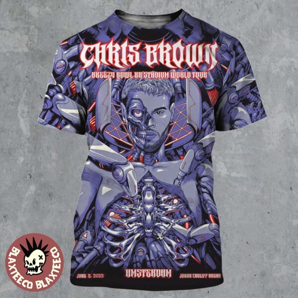 Chris Brown Amsterdam 2025 Breezy Bowl XX Stadium World Tour Gig Poster At Johan Cruijff Arena On June 8 2025 All Over Print Shirt