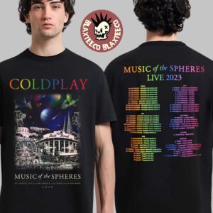 Coldplay Music Of The Spheres Live 2023 Los Angeles California Tee At Rose Bowl On September 30 And October 1 2023 Two Sided Unisex T-Shirt