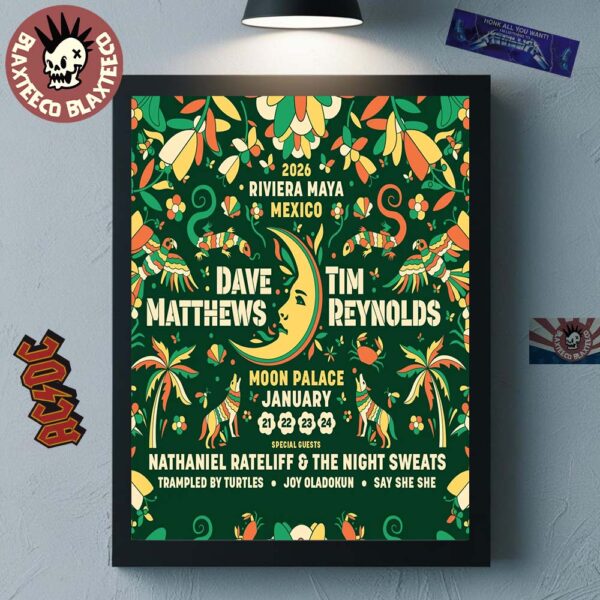 Dave Matthews And Tim Reynolds Riviera Maya Mexico 2025 At Moon Palace On January 21 22 23 24 Home Decor Poster Canvas