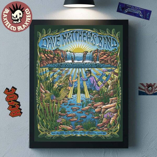 Dave Matthews Band Cuyahoga Falls Ohio 2025 Poster At Blossom Music Center On May 30 2025 Home Decor Poster Canvas