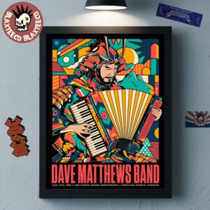 Dave Matthews Band Maryland Heights Missouri 2025 Gig Poster At Hollywood Casino Amphitheatre On June 14 2025 Samurai Cop Inspired Art Home Decor Poster Canvas