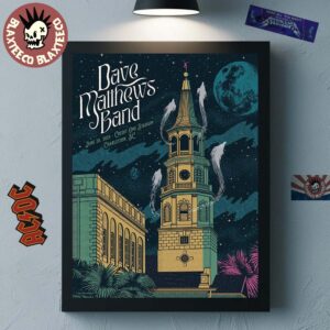 Dave Matthews Band Poster For Charleston South Carolina At Credit One Stadium On June 20 2025 Home Decor Poster Canvas
