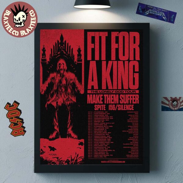 Fit For A King The Lonely God Tour 2025 North America Tour Dates Home Decor Poster Canvas