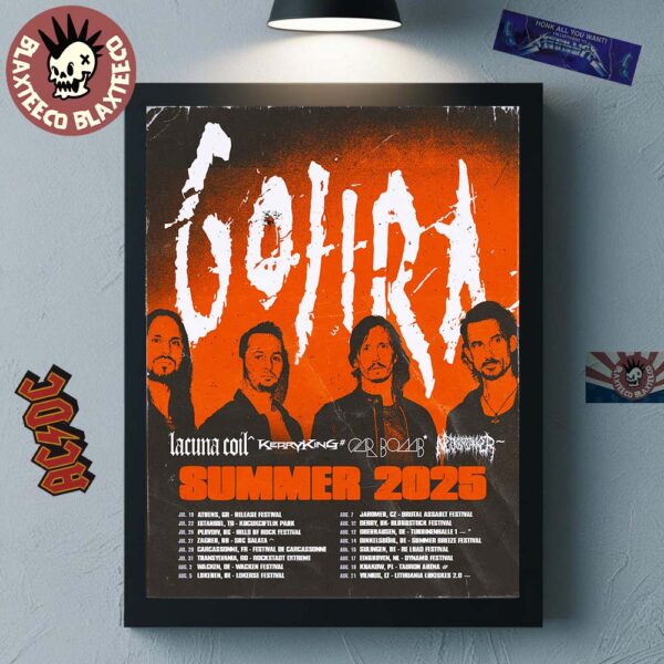 Gojira Summer 2025 Europe Tour Schedule Dates Home Decor Poster Canvas