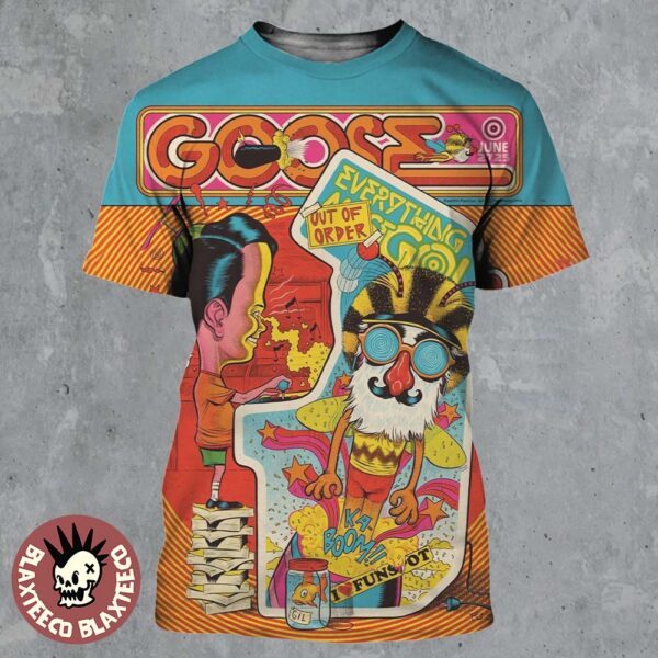 Goose Band Gilford New Hampshire 2025 Poster At Bank Of New Hampshire Pavilion On June 27 2025 The Arcade Artwork All Over Print Shirt