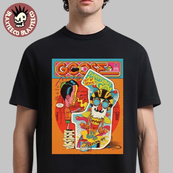 Goose Band Gilford New Hampshire 2025 Poster At Bank Of New Hampshire Pavilion On June 27 2025 The Arcade Artwork Unisex T-Shirt