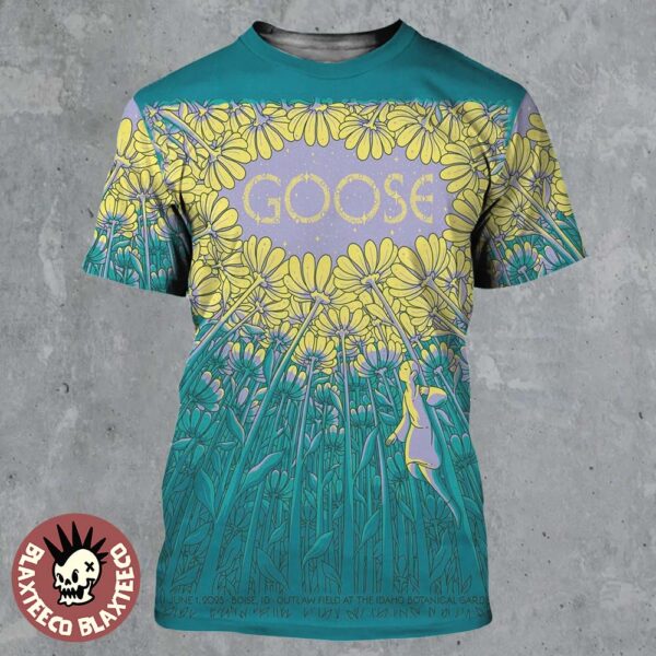 Goose Boise Idaho 2025 Concert Poster At Outlaw Field At The Idaho Botanical Gardens On June 1 2025 All Over Print Shirt