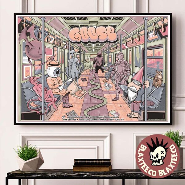 Goose New York 2025 Show Gig Poster At Madison Square Garden On June 28 2025 Home Decor Poster Canvas