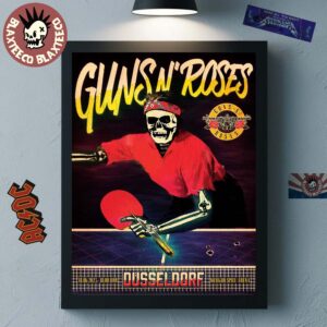 Guns N Roses Dusseldorf 2025 Gig Poster At Merkur Spiel Arena On June 18 2025 Ping Pong Skeleton Art Home Decor Poster Canvas