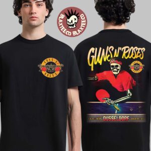 Guns N Roses Dusseldorf 2025 Gig Poster At Merkur Spiel Arena On June 18 2025 Ping Pong Skeleton Art Two Sided Unisex T-Shirt