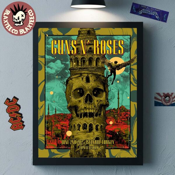 Guns N Roses Istanbul 2025 Poster In Istanbul Turkey At Tupras Stadium On June 2 2025 Home Decor Poster Canvas