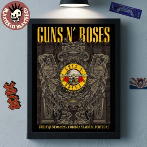 Guns N Roses Portugal 2025 Event Poster At Coimbra Stadium On June 6 2025 Home Decor Poster Canvas