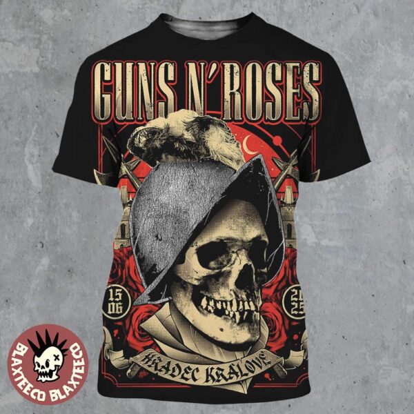 Guns N Roses Szechia 2025 Concert Poster At Hradec Kralove On June 15 2025 Skull Knight All Over Print Shirt