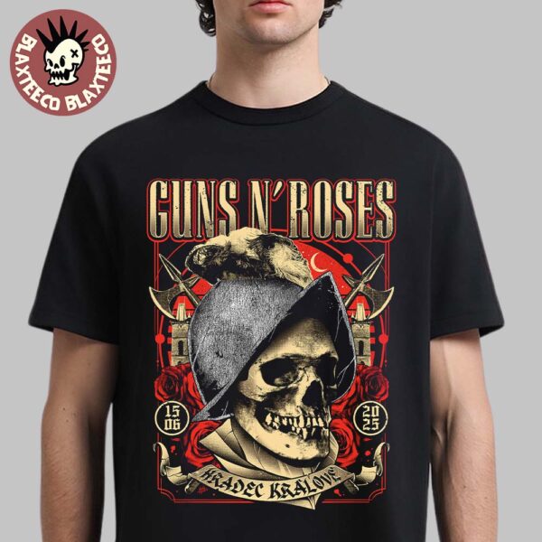Guns N Roses Szechia 2025 Concert Poster At Hradec Kralove On June 15 2025 Skull Knight Unisex T-Shirt
