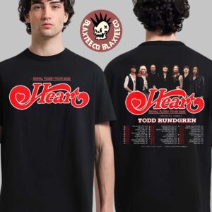 Heart Royal Flush Tour 2025 Band Photo With Schedule Tour Dates Two Sided Unisex T-Shirt