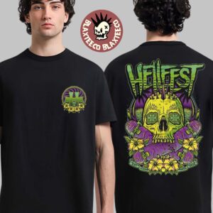 Hellfest 2025 Out Of Bounds Merch Clisson France On June 19-22 2025 Floral Logo Summer Two Sided Unisex T-Shirt