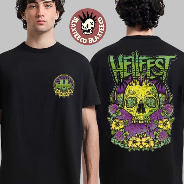 Hellfest 2025 Out Of Bounds Merch Clisson France On June 19-22 2025 Floral Logo Summer Two Sided Unisex T-Shirt