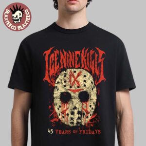 Ice Nine Kills Celebrating 45 Years of Fear at Crystal Lake 45 Years Of Friday Jason Voorhees Mask Art Unisex T-Shirt