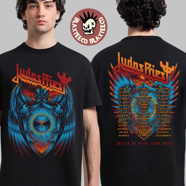 Judas Priest Shield Of Pain Tour 2025 Shield Wings Two Sided Unisex T-Shirt