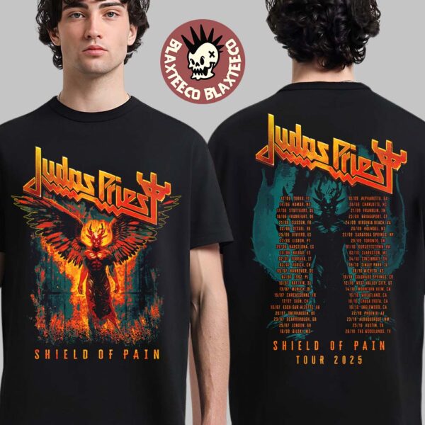 Judas Priest Shield Of Pain Tour 2025 Winged Demon Two Sided Unisex T-Shirt