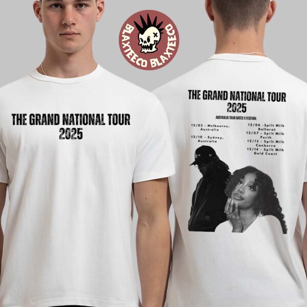 Kendrick Lamar x SZA The Grand National Tour 2025 Australia Tour Dates And Festival Two Sided T-Shirt