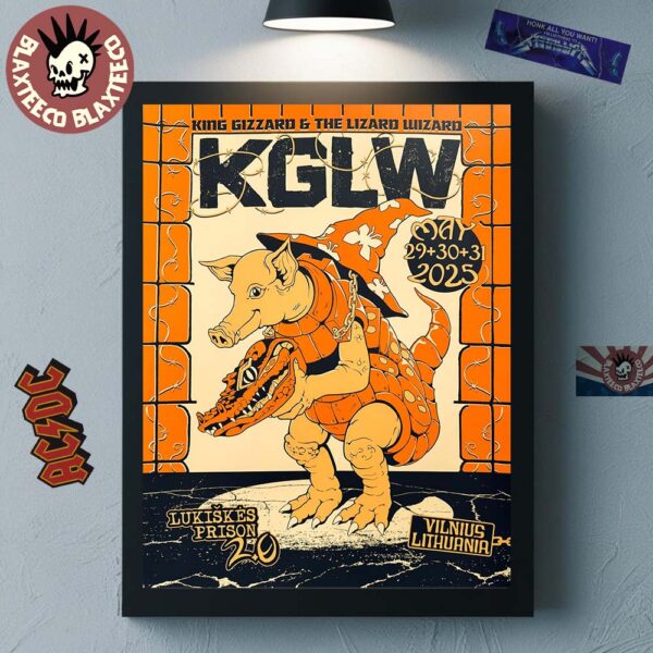 King Gizzard And The Lizard Wizard 3 Night Residency In Lukiskes Prison Vilnius Lithuania On May 29 30 31 2025 Home Decor Poster Canvas