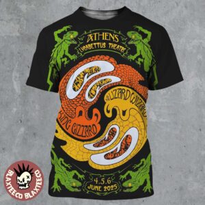 King Gizzard And The Lizard Wizard Athens Greece 2025 Concert Poster At Lycabettus Theatre On June 4 5 6 2025 All Over Print Shirt