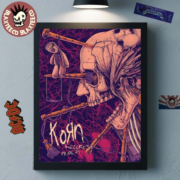 Korn Hellfest 2025 Gig Poster Clisson France On June 19 2025 Home Decor Poster Canvas