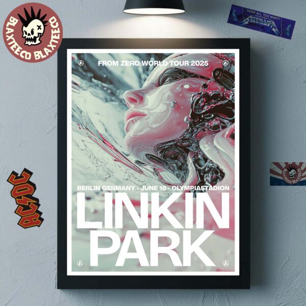 Linkin Park From Zero World Tour 2025 Berlin Germany Exclusive Poster At Olympiastadion On June 18 2025 Home Decor Poster Canvas