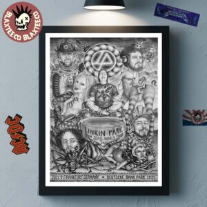 Linkin Park From Zero World Tour 2025 Frankfurt Germany Night 2 Concert Poster At Deutsche Bank Park On July 9 2025 Home Decor Poster Canvas